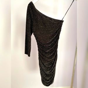 Forever 21 Small Black One Shoulder Party Dress